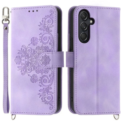 For Samsung Galaxy M55 5G / C55 5G / F55 5G Case Card Slots Wallet Leather Phone Cover with 2 Straps