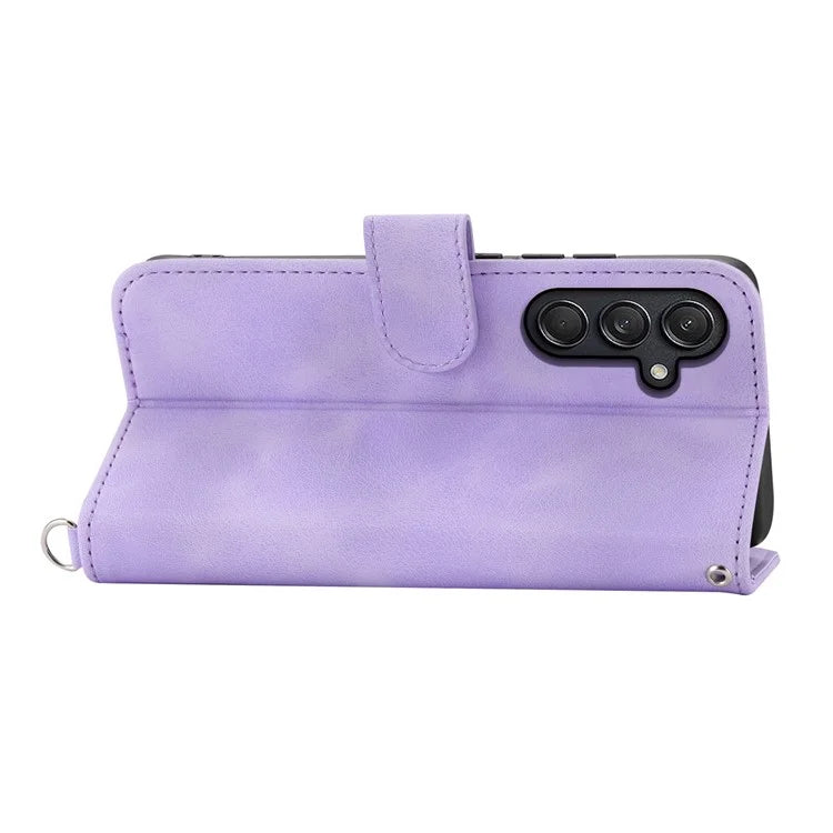 For Samsung Galaxy M55 5G / C55 5G / F55 5G Case Card Slots Wallet Leather Phone Cover with 2 Straps