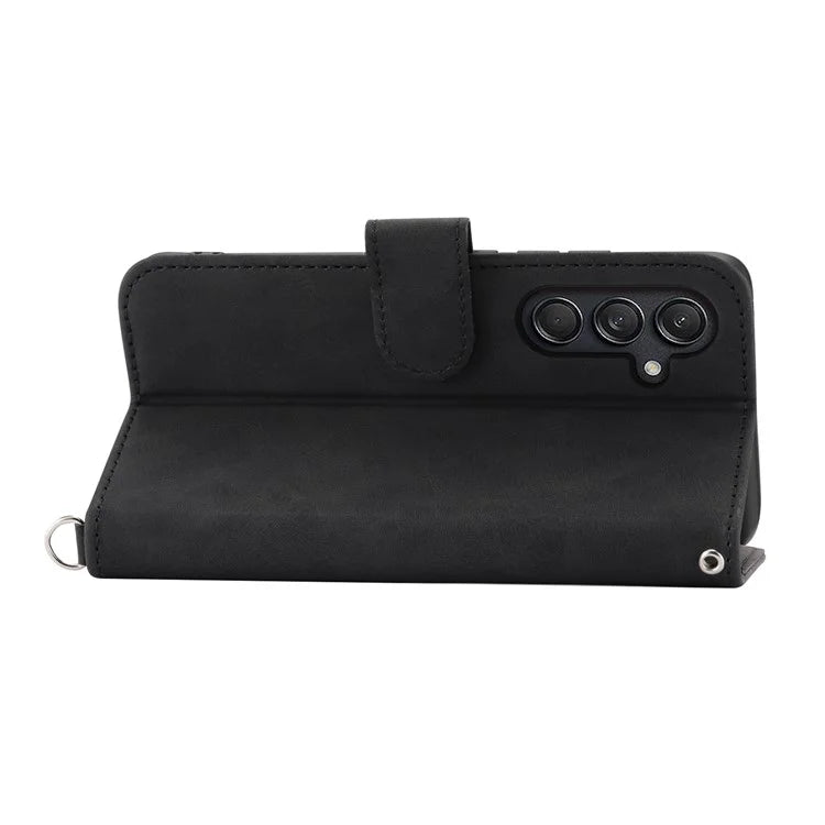 For Samsung Galaxy M55 5G / C55 5G / F55 5G Case Card Slots Wallet Leather Phone Cover with 2 Straps