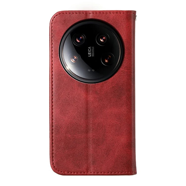 For Xiaomi 14 Ultra Case PU Leather Rhombus Imprinted Pattern Wallet Phone Cover
