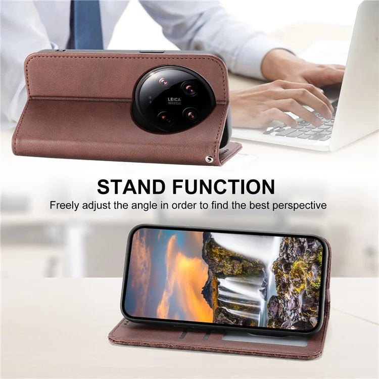 For Xiaomi 14 Ultra Case PU Leather Rhombus Imprinted Pattern Wallet Phone Cover