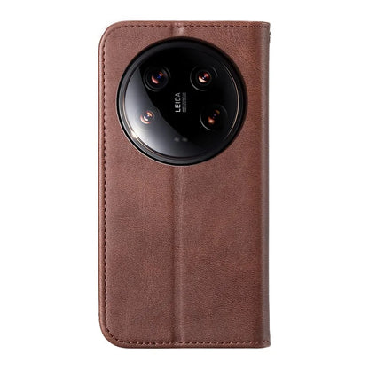 For Xiaomi 14 Ultra Case PU Leather Rhombus Imprinted Pattern Wallet Phone Cover