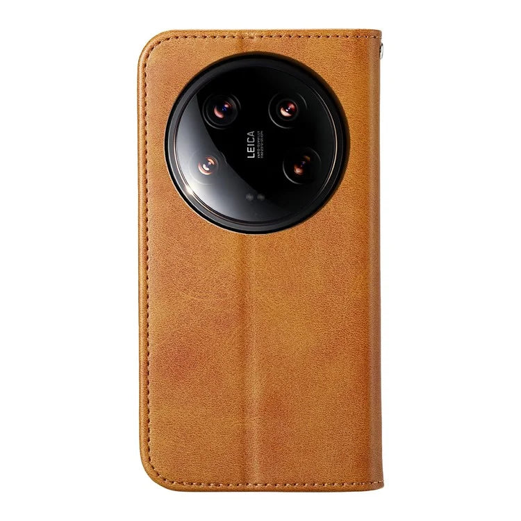 For Xiaomi 14 Ultra Case PU Leather Rhombus Imprinted Pattern Wallet Phone Cover