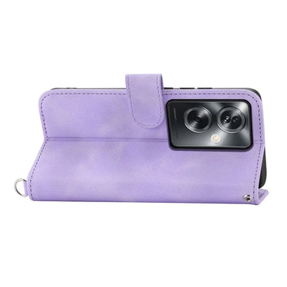 For Oppo A2 5G / A79 5G Wallet Case Flower Pattern PU Leather Wallet Phone Cover with Shoulder Strap