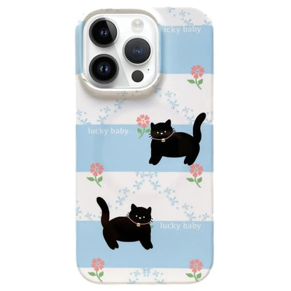 For iPhone 15 Pro Phone Cover Glossy Magnetic Phone Protective Shell Surface Graffiti Design