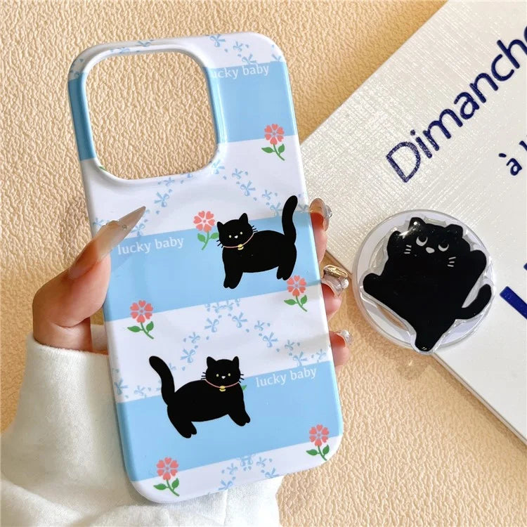 For iPhone 15 Pro Phone Cover Glossy Magnetic Phone Protective Shell Surface Graffiti Design