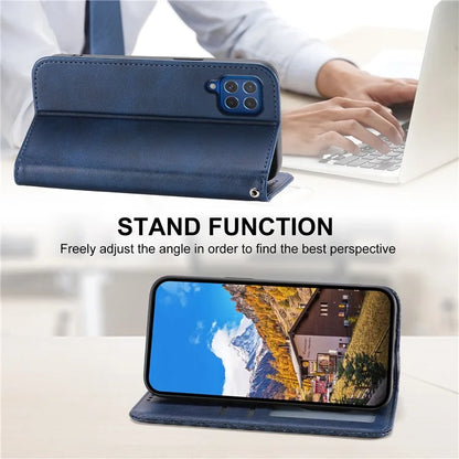 For Samsung Galaxy M62 Wallet Phone Case Rhombus Imprinted Pattern PU Leather Flip Cover