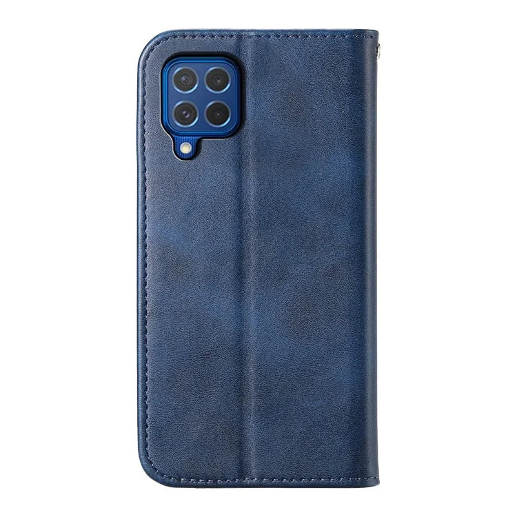 For Samsung Galaxy M62 Wallet Phone Case Rhombus Imprinted Pattern PU Leather Flip Cover