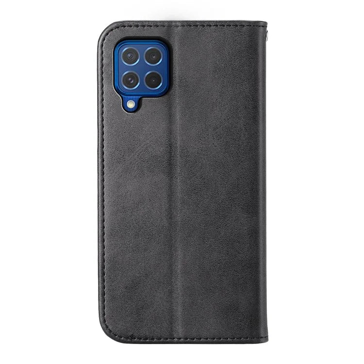 For Samsung Galaxy M62 Wallet Phone Case Rhombus Imprinted Pattern PU Leather Flip Cover