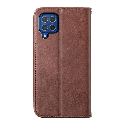 For Samsung Galaxy M62 Wallet Phone Case Rhombus Imprinted Pattern PU Leather Flip Cover