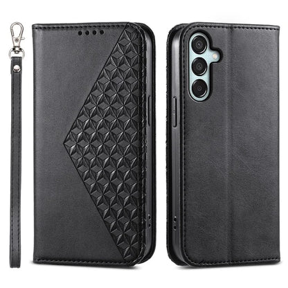 For Samsung Galaxy M15 5G / F15 5G Wholesale Phone Case PU Leather Rhombus Imprinted Pattern Wallet Cover