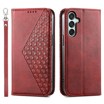 For Samsung Galaxy M15 5G / F15 5G Wholesale Phone Case PU Leather Rhombus Imprinted Pattern Wallet Cover