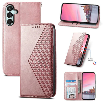 For Samsung Galaxy M15 5G / F15 5G Wholesale Phone Case PU Leather Rhombus Imprinted Pattern Wallet Cover