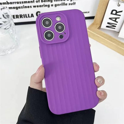 For iPhone 13 Pro Max Case Liquid Silicone Vertical Strip Back Drop Protection Phone Cover