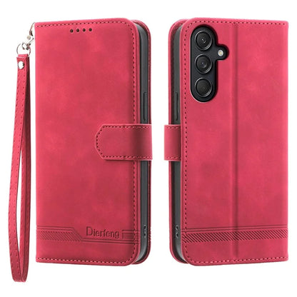 DIERFENG DF-03 For Samsung Galaxy M55 5G / C55 5G / F55 5G Wallet Case Lines Imprinted Leather Phone Cover