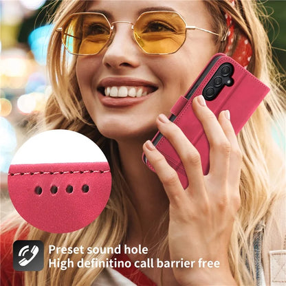 DIERFENG DF-03 For Samsung Galaxy M55 5G / C55 5G / F55 5G Wallet Case Lines Imprinted Leather Phone Cover