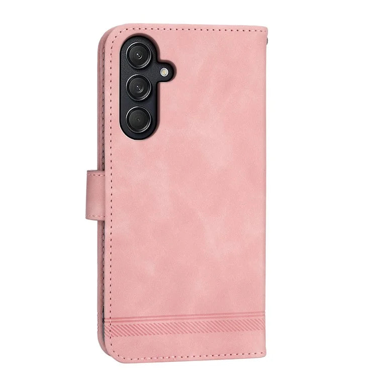 DIERFENG DF-03 For Samsung Galaxy M55 5G / C55 5G / F55 5G Wallet Case Lines Imprinted Leather Phone Cover