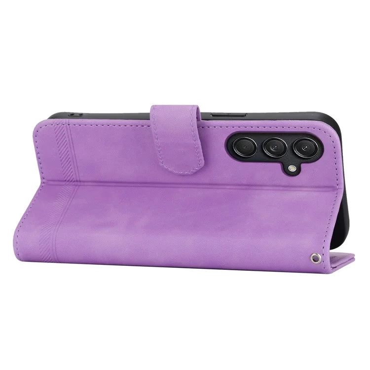 DIERFENG DF-03 For Samsung Galaxy M55 5G / C55 5G / F55 5G Wallet Case Lines Imprinted Leather Phone Cover