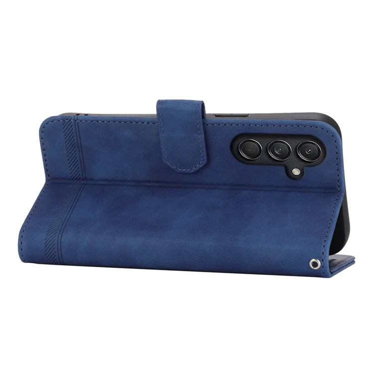 DIERFENG DF-03 For Samsung Galaxy M55 5G / C55 5G / F55 5G Wallet Case Lines Imprinted Leather Phone Cover