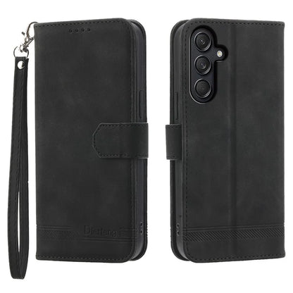 DIERFENG DF-03 For Samsung Galaxy M55 5G / C55 5G / F55 5G Wallet Case Lines Imprinted Leather Phone Cover