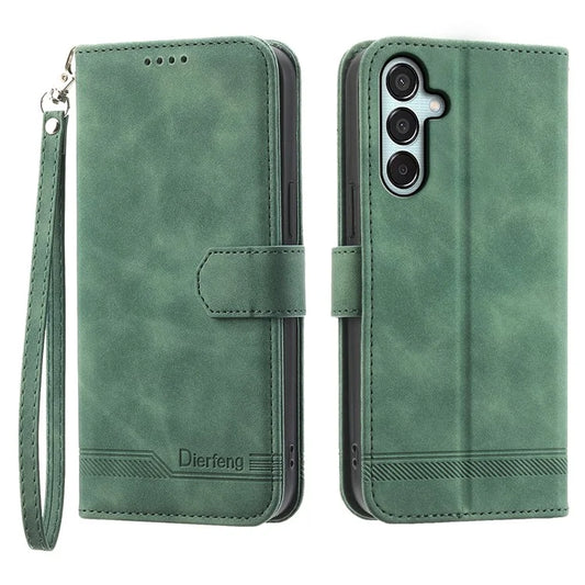 DIERFENG DF-03 Flip Stand Cover for Samsung Galaxy M15 5G / F15 5G Cases Imprinted Card Holder Shell