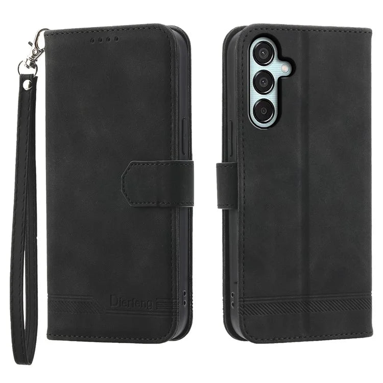 DIERFENG DF-03 Flip Stand Cover for Samsung Galaxy M15 5G / F15 5G Cases Imprinted Card Holder Shell