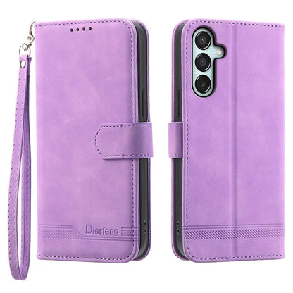 DIERFENG DF-03 Flip Stand Cover for Samsung Galaxy M15 5G / F15 5G Cases Imprinted Card Holder Shell