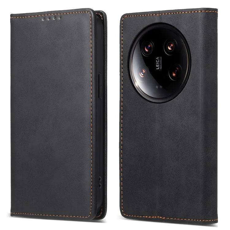 DF-05 For Xiaomi 14 Ultra Case Shockproof PU Leather Business Phone Cover with Stand Function