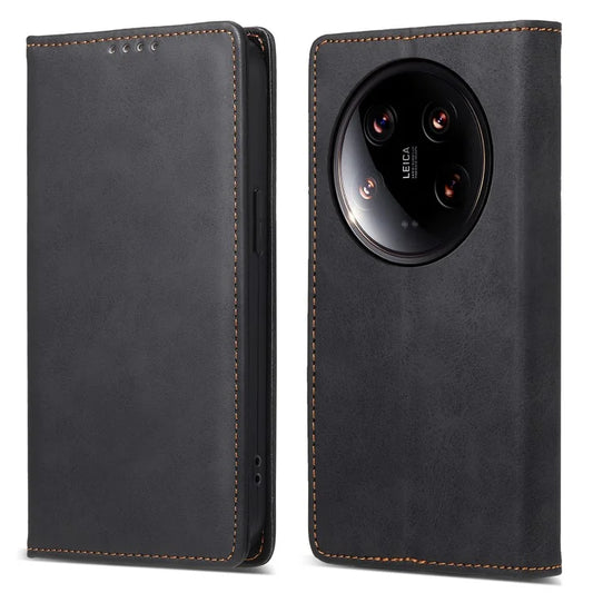DF-05 For Xiaomi 14 Ultra Case Shockproof PU Leather Business Phone Cover with Stand Function