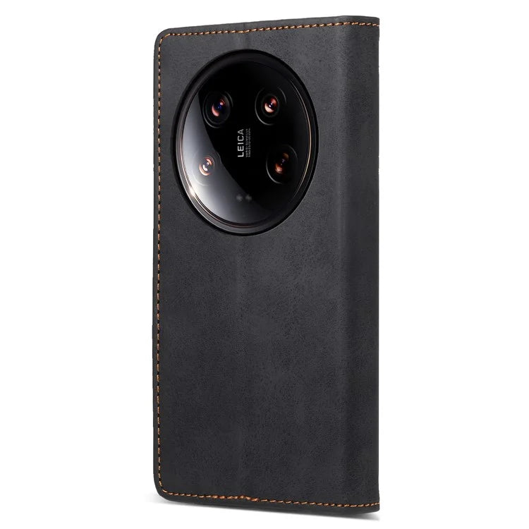 DF-05 For Xiaomi 14 Ultra Case Shockproof PU Leather Business Phone Cover with Stand Function