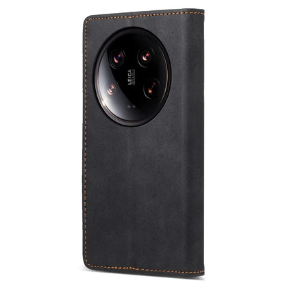 DF-05 For Xiaomi 14 Ultra Case Shockproof PU Leather Business Phone Cover with Stand Function