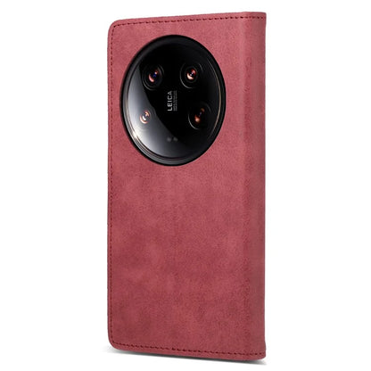 DF-05 For Xiaomi 14 Ultra Case Shockproof PU Leather Business Phone Cover with Stand Function