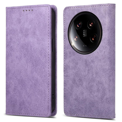 DF-05 For Xiaomi 14 Ultra Case Shockproof PU Leather Business Phone Cover with Stand Function