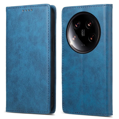 DF-05 For Xiaomi 14 Ultra Case Shockproof PU Leather Business Phone Cover with Stand Function