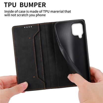 DF-05 For Samsung Galaxy M62 Wallet Case with RFID Blocking PU Leather Magnetic Absorption Phone Cover