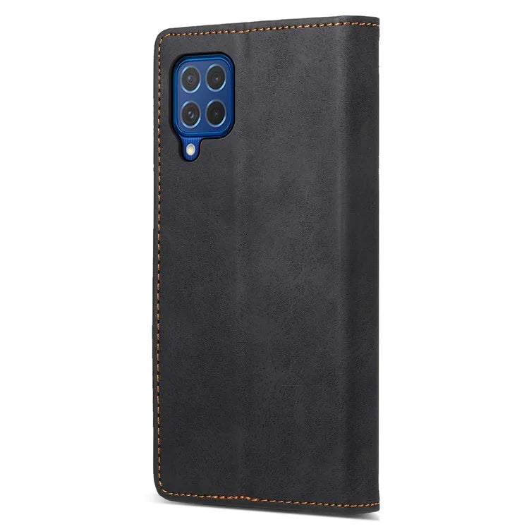 DF-05 For Samsung Galaxy M62 Wallet Case with RFID Blocking PU Leather Magnetic Absorption Phone Cover