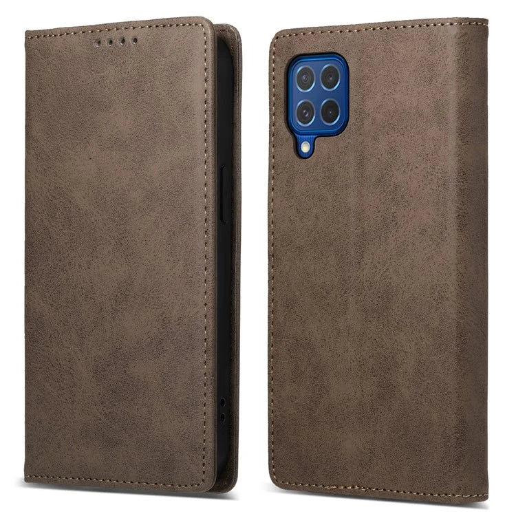 DF-05 For Samsung Galaxy M62 Wallet Case with RFID Blocking PU Leather Magnetic Absorption Phone Cover