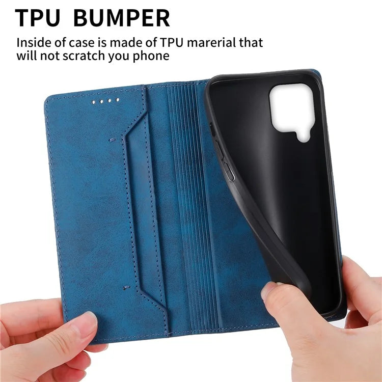 DF-05 For Samsung Galaxy M62 Wallet Case with RFID Blocking PU Leather Magnetic Absorption Phone Cover
