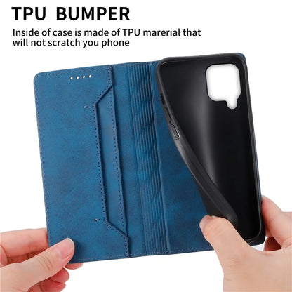DF-05 For Samsung Galaxy M62 Wallet Case with RFID Blocking PU Leather Magnetic Absorption Phone Cover