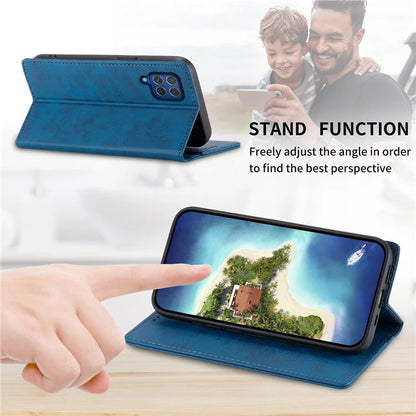 DF-05 For Samsung Galaxy M62 Wallet Case with RFID Blocking PU Leather Magnetic Absorption Phone Cover