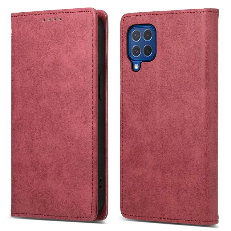 DF-05 For Samsung Galaxy M62 Wallet Case with RFID Blocking PU Leather Magnetic Absorption Phone Cover