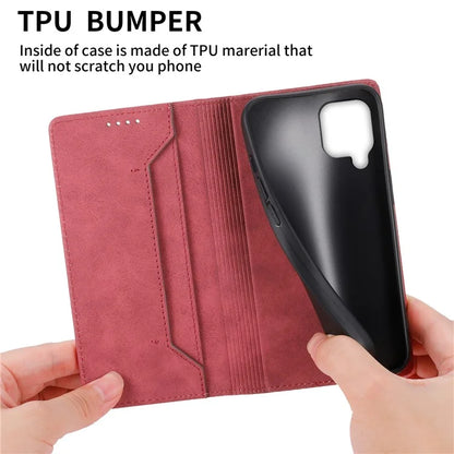 DF-05 For Samsung Galaxy M62 Wallet Case with RFID Blocking PU Leather Magnetic Absorption Phone Cover