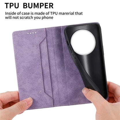DF-05 For Realme 12+ 5G / Narzo 70 Pro 5G Case Magnetic PU Leather Wallet-Style Business Phone Cover