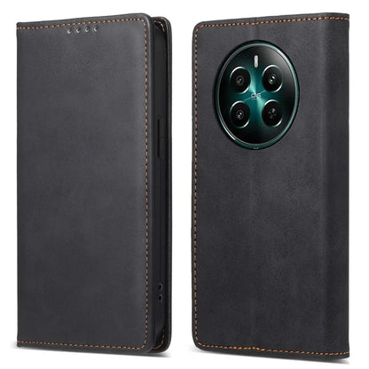 DF-05 For Realme 12+ 5G / Narzo 70 Pro 5G Case Magnetic PU Leather Wallet-Style Business Phone Cover