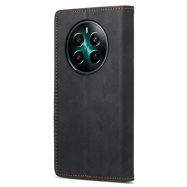DF-05 For Realme 12+ 5G / Narzo 70 Pro 5G Case Magnetic PU Leather Wallet-Style Business Phone Cover