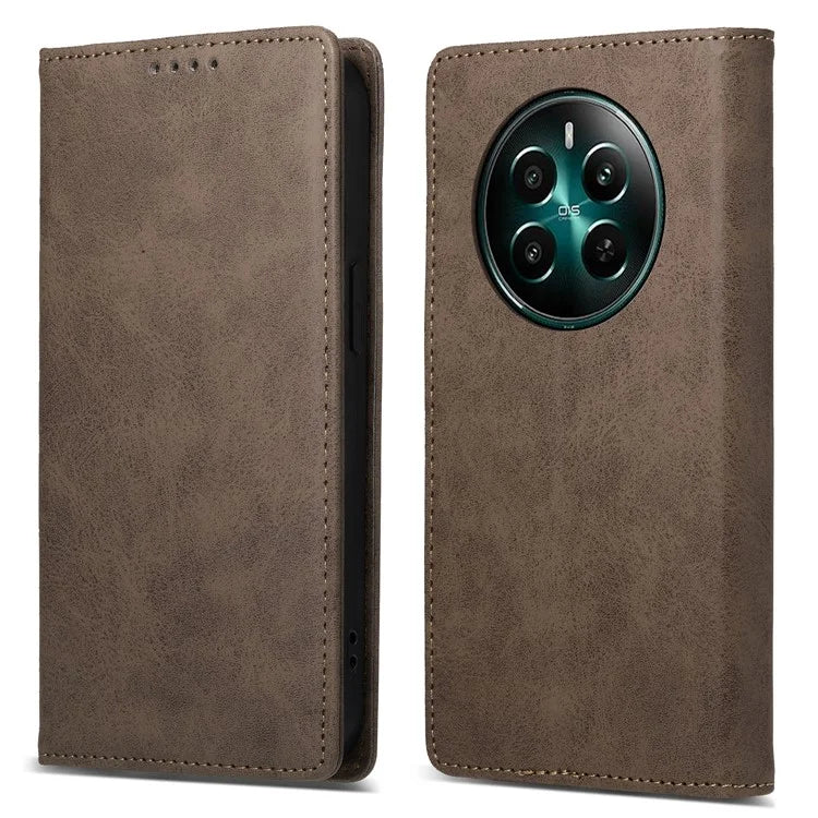 DF-05 For Realme 12+ 5G / Narzo 70 Pro 5G Case Magnetic PU Leather Wallet-Style Business Phone Cover