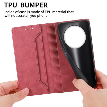 DF-05 For Realme 12+ 5G / Narzo 70 Pro 5G Case Magnetic PU Leather Wallet-Style Business Phone Cover