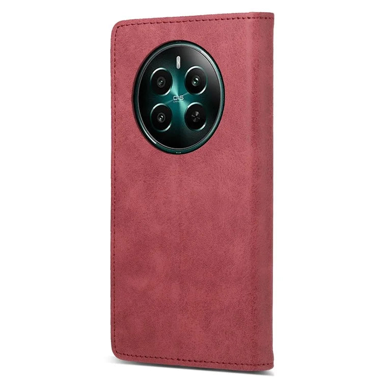 DF-05 For Realme 12+ 5G / Narzo 70 Pro 5G Case Magnetic PU Leather Wallet-Style Business Phone Cover