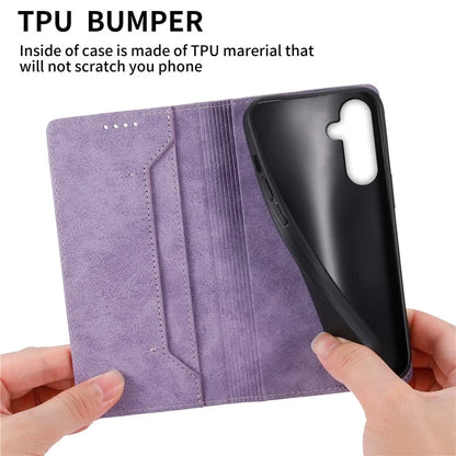 DF-05 For Samsung Galaxy M15 5G / F15 5G Case PU Leather Hidden Magnet Folio Phone Cover