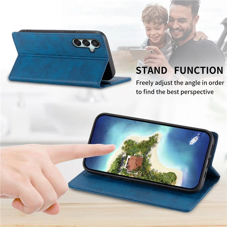 DF-05 For Samsung Galaxy M15 5G / F15 5G Case PU Leather Hidden Magnet Folio Phone Cover